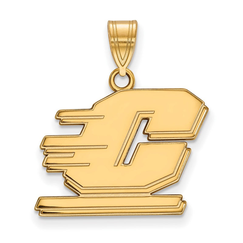 Gold Plated Sterling Silver Logoart Central Michigan University Letter C Medium Pendant