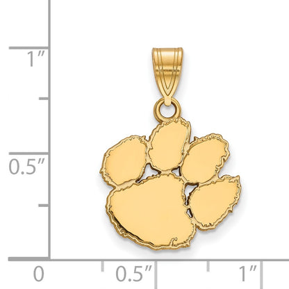 10K Yellow Gold Logoart Clemson University Tiger Paw Medium Pendant