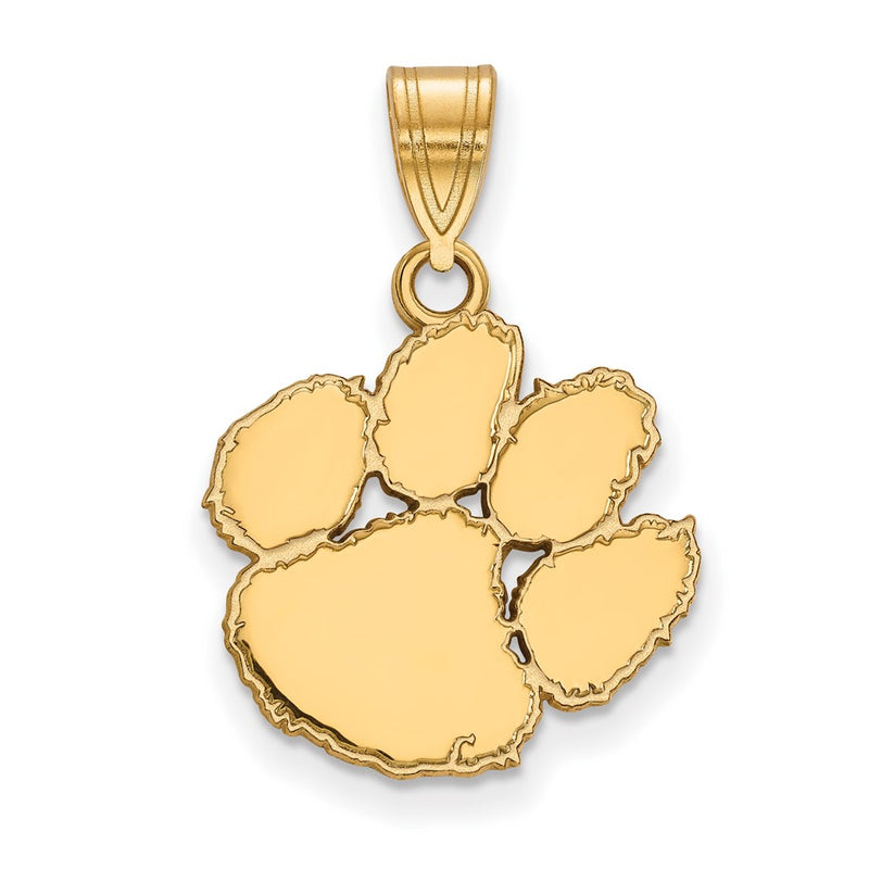 10K Yellow Gold Logoart Clemson University Tiger Paw Medium Pendant