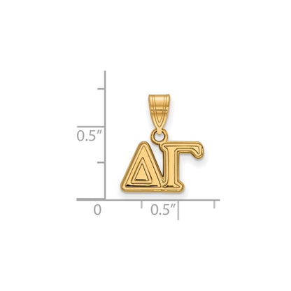 Gold Plated Sterling Silver Logoart Delta Gamma Sorority Greek Letters Medium Pendant