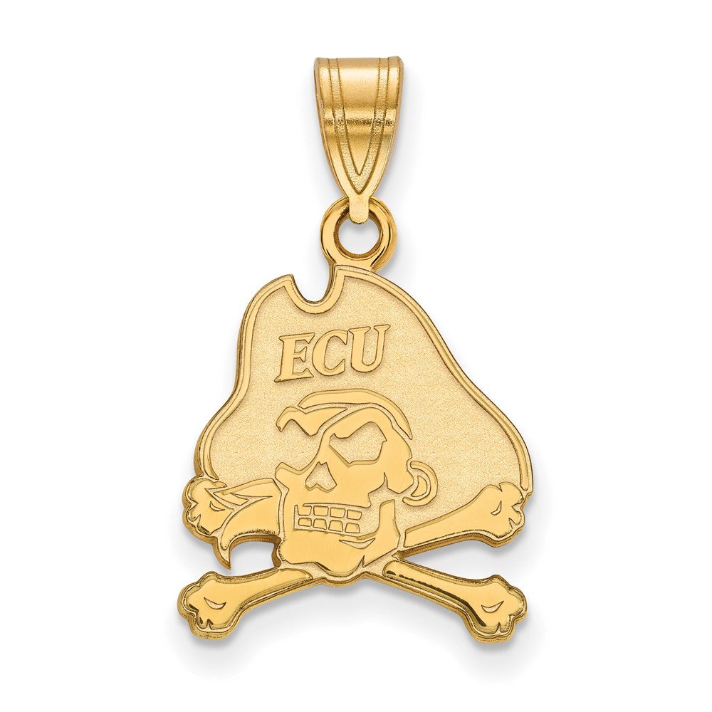 Gold Plated Sterling Silver Logoart East Carolina University Pirate Medium Pendant