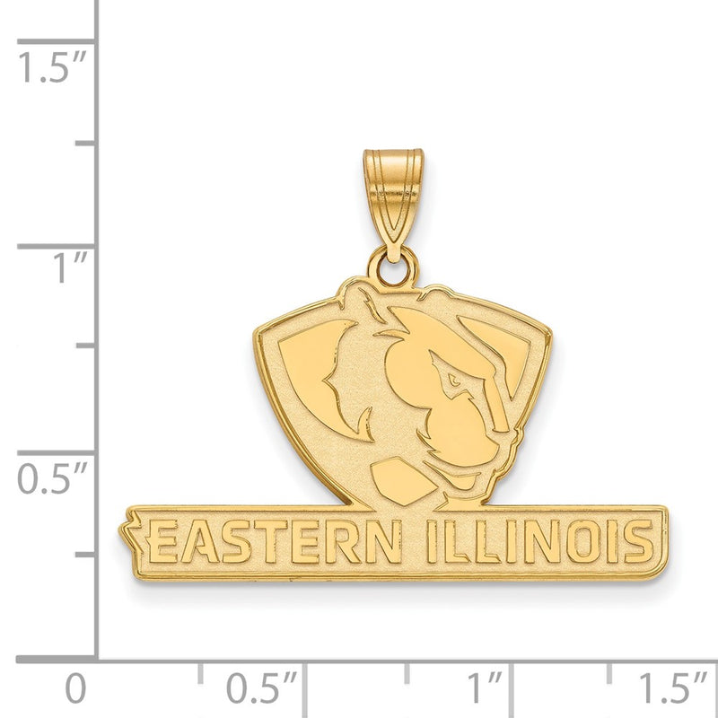 Gold Plated Sterling Silver Logoart Eastern Illinois University Large Pendant