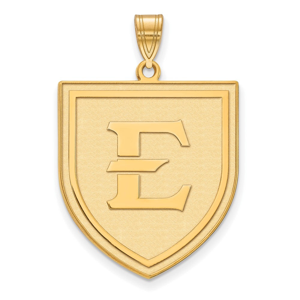 Gold Plated Sterling Silver Logoart East Tennessee State University Letter E Shield Extra Large Pendant