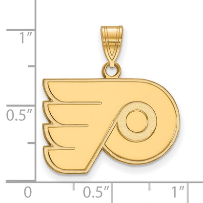 14K Yellow Gold Nhl Logoart Philadelphia Flyers Medium Pendant