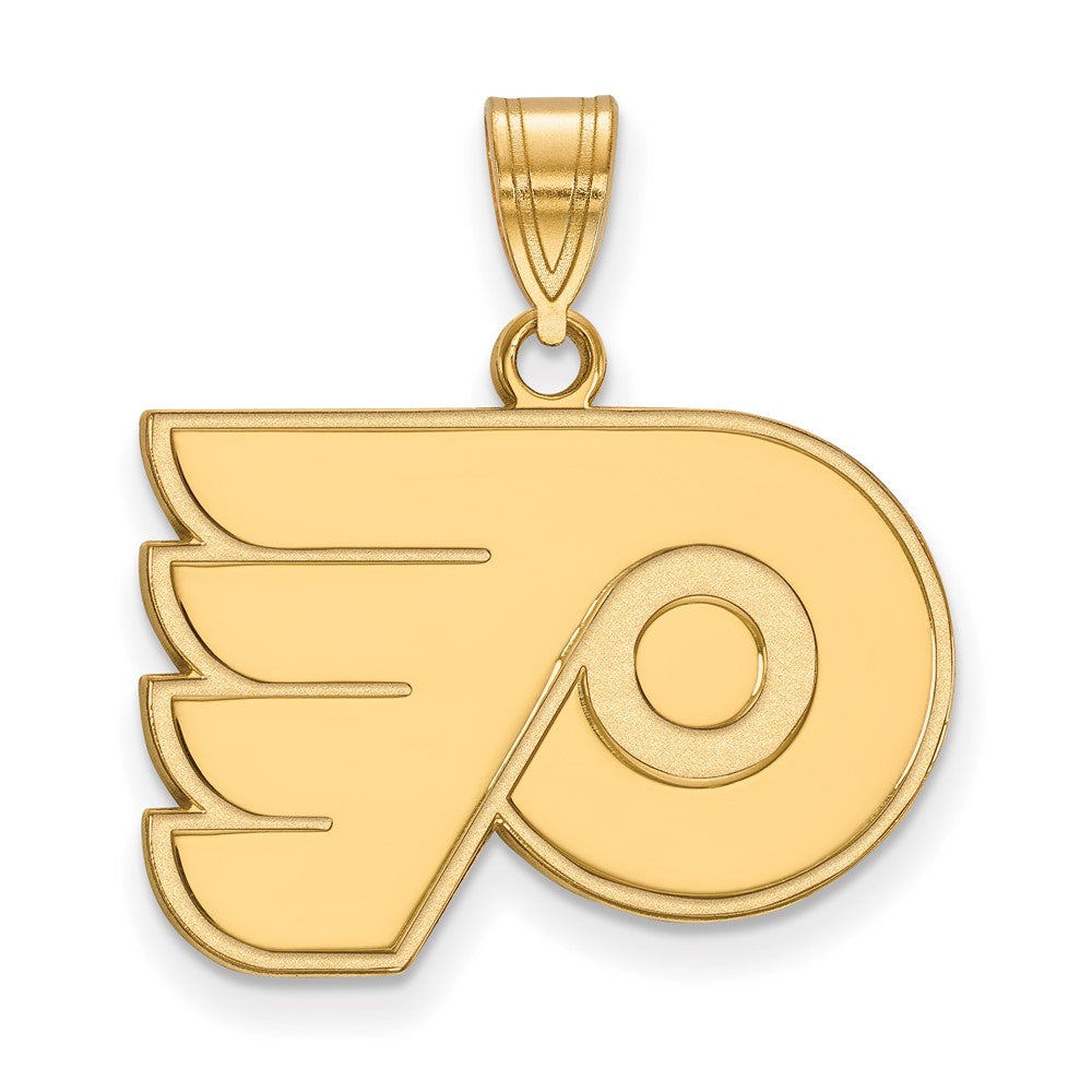 14K Yellow Gold Nhl Logoart Philadelphia Flyers Medium Pendant