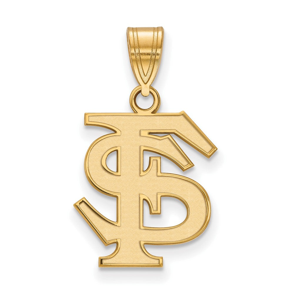 Gold Plated Sterling Silver Logoart Florida State University F S Medium Pendant