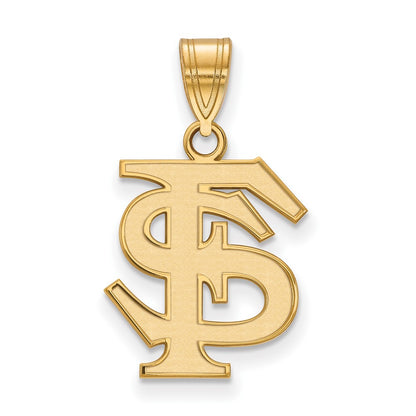 Gold Plated Sterling Silver Logoart Florida State University F S Medium Pendant