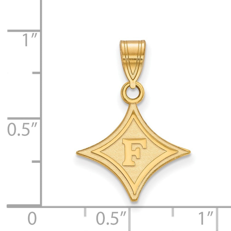 Gold Plated Sterling Silver Logoart Furman University Medium Pendant