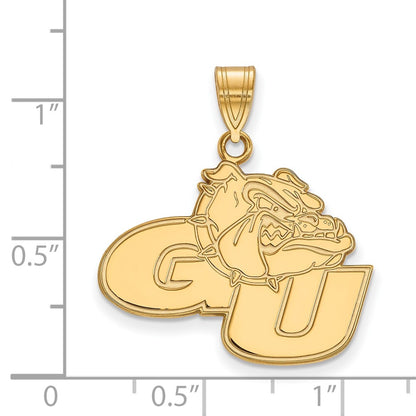 Gold Plated Sterling Silver Logoart Gonzaga University G U Bulldog Large Pendant