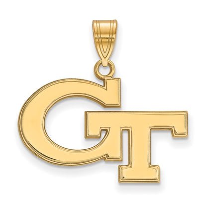 10K Yellow Gold Logoart Georgia Institute Of Technology G T Medium Pendant