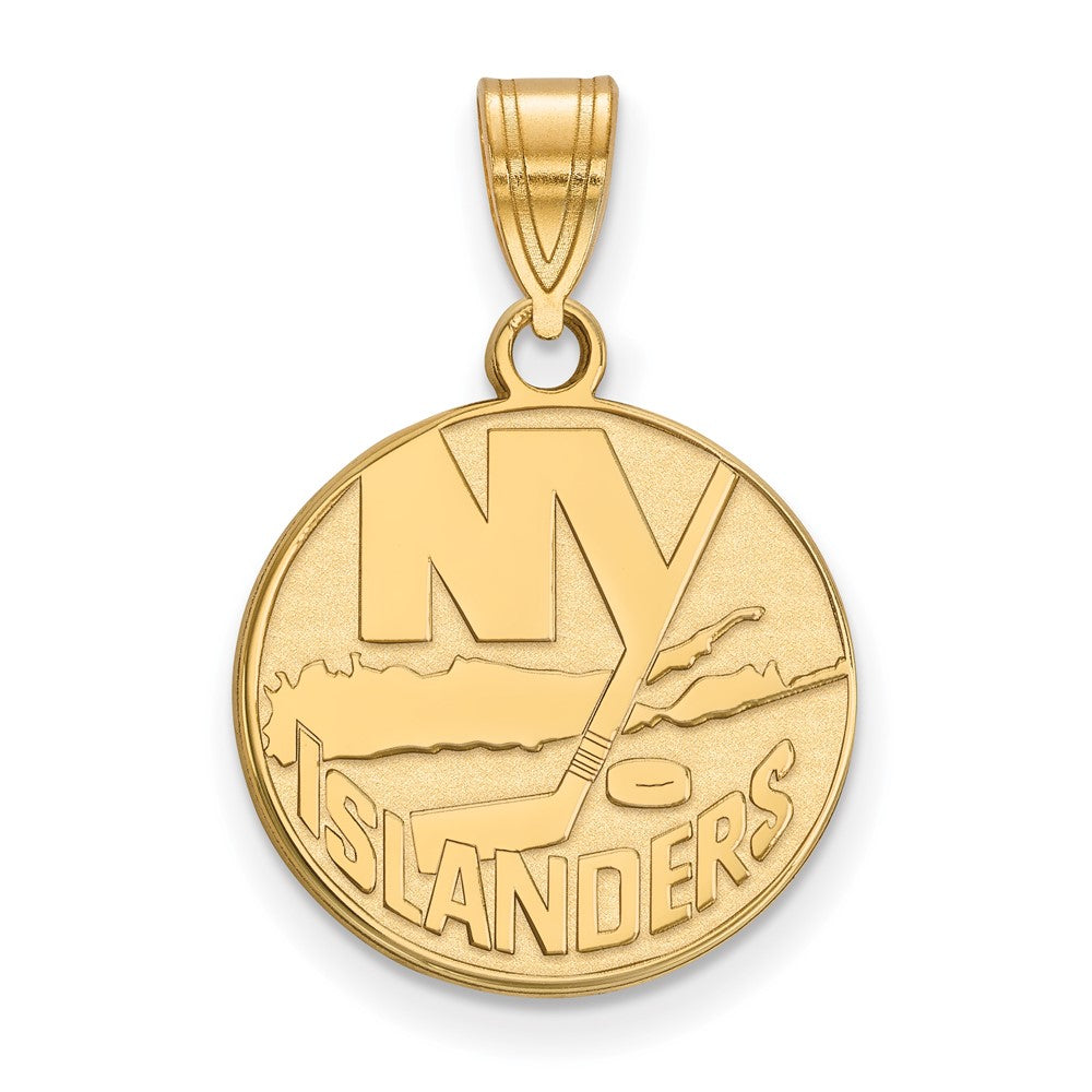 Gold Plated Sterling Silver Nhl Logoart New York Islanders Medium Pendant