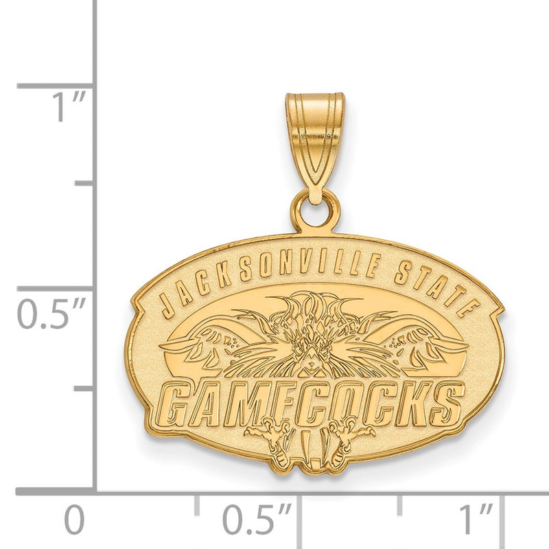Gold Plated Sterling Silver Logoart Jacksonville State University Medium Pendant