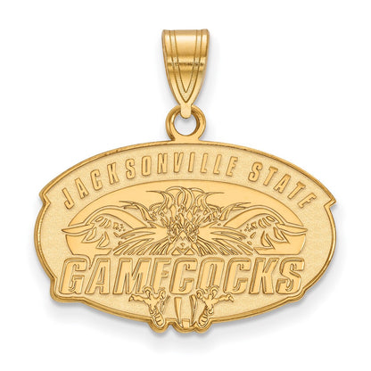 Gold Plated Sterling Silver Logoart Jacksonville State University Medium Pendant