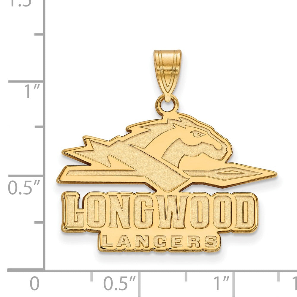Gold Plated Sterling Silver Logoart Longwood University Lancers Large Pendant