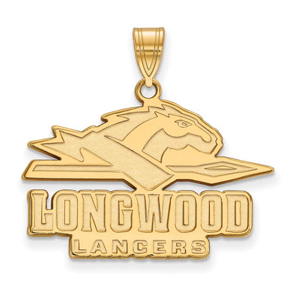 10K Yellow Gold Logoart Longwood University Lancers Large Pendant