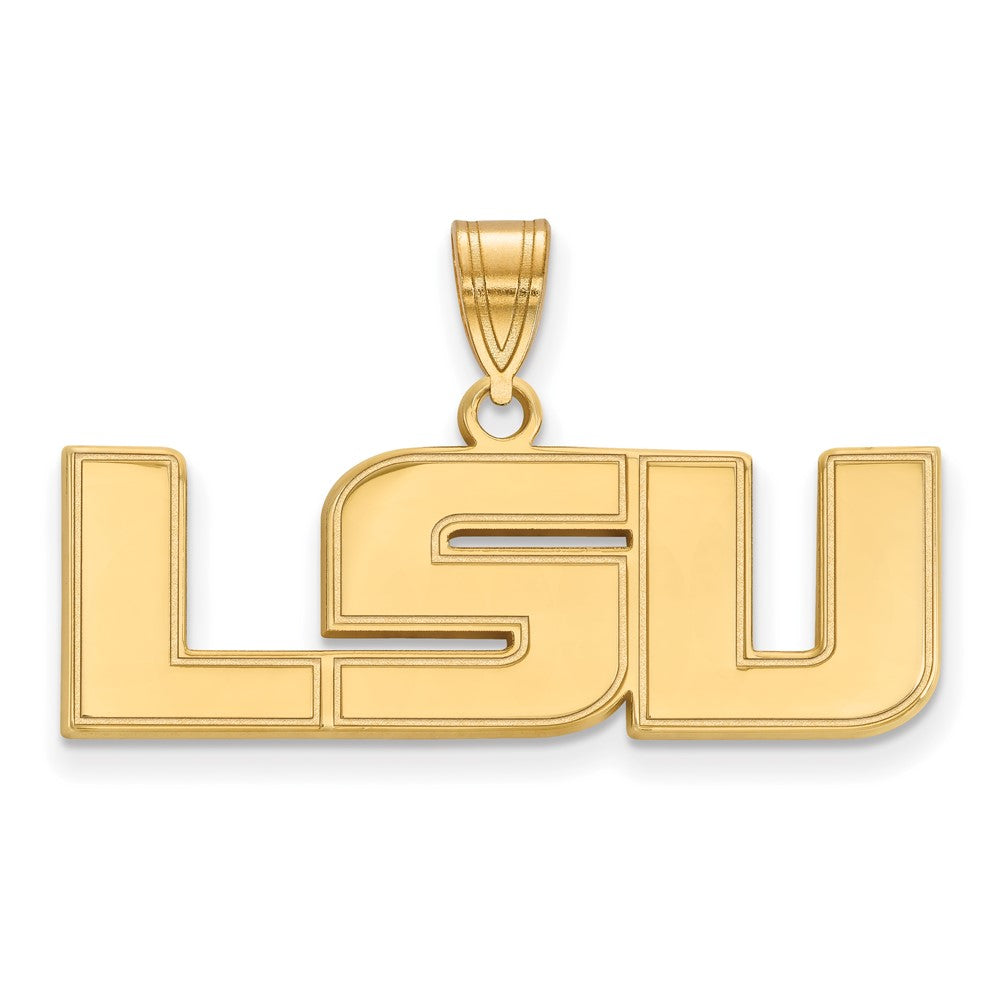 14K Yellow Gold Logoart Louisiana State University L S U Medium Pendant
