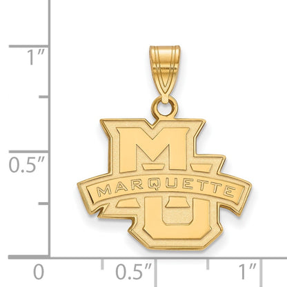 14K Yellow Gold Logoart Marquette University Medium Pendant