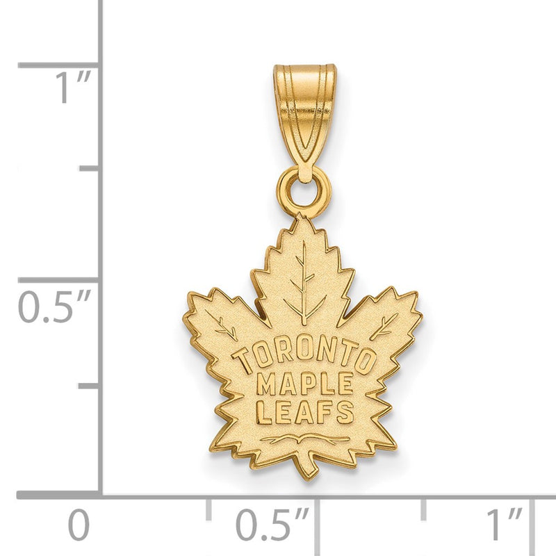 10K Yellow Gold Nhl Logoart Toronto Maple Leafs Medium Pendant