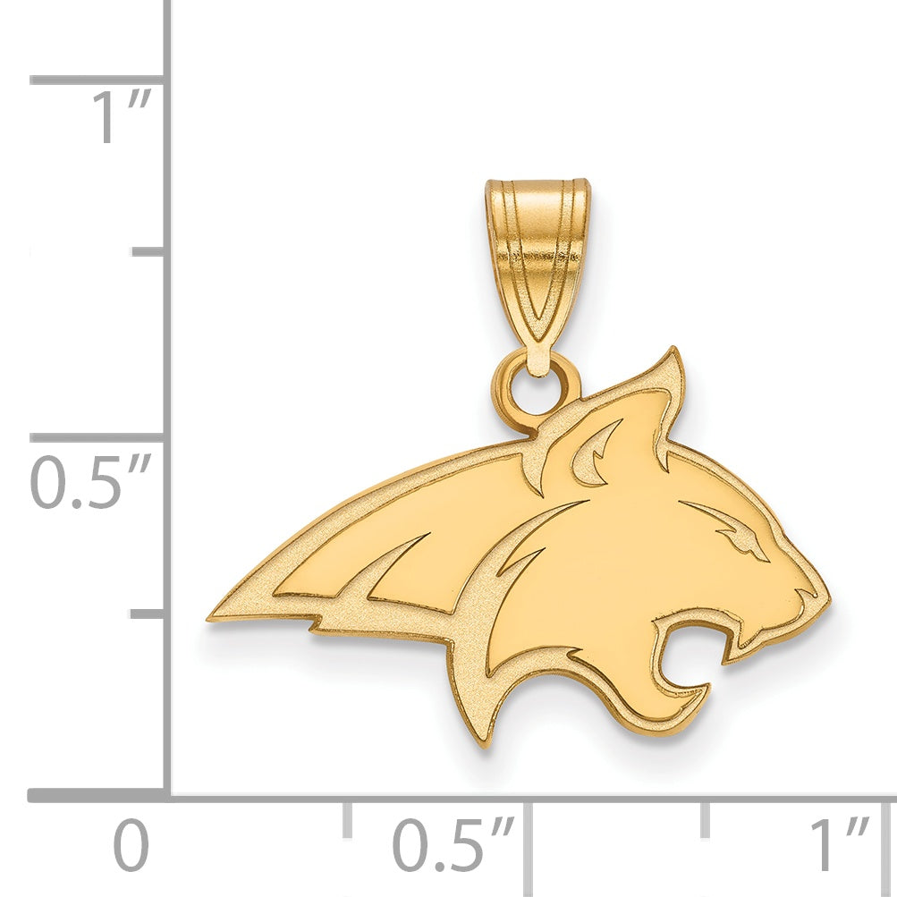 Gold Plated Sterling Silver Logoart Montana State University Bobcat Medium Pendant