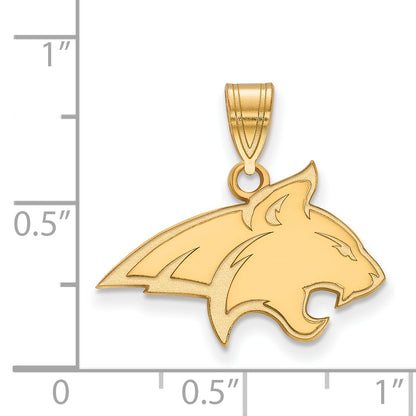 Gold Plated Sterling Silver Logoart Montana State University Bobcat Medium Pendant