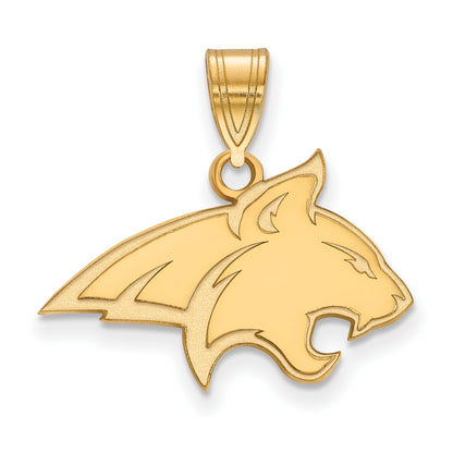 Gold Plated Sterling Silver Logoart Montana State University Bobcat Medium Pendant