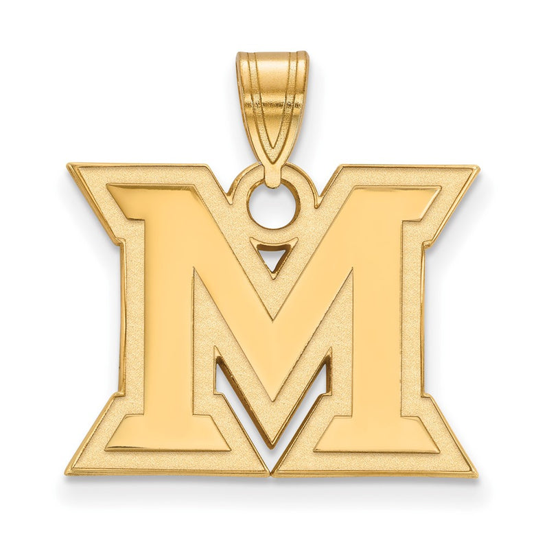 14K Yellow Gold Logoart Miami University Ohio Letter M Medium Pendant