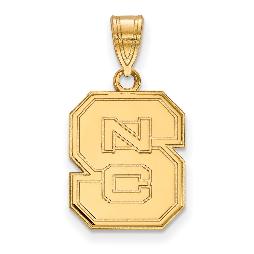 14K Yellow Gold Logoart North Carolina State University N C S Medium Pendant