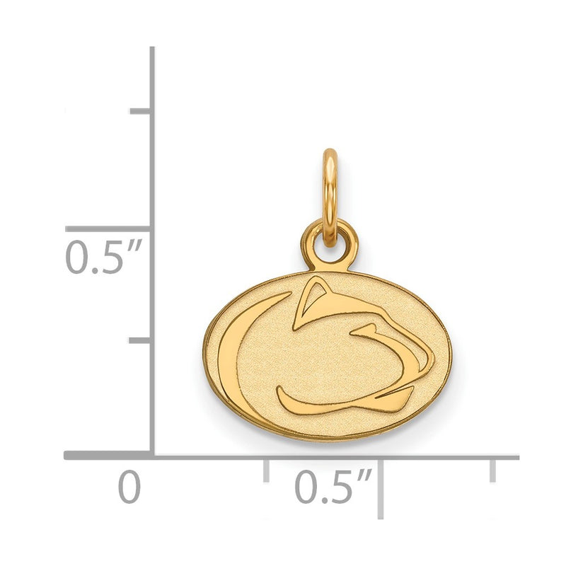Gold Plated Sterling Silver Logoart Penn State University Lion Extra Small Pendant