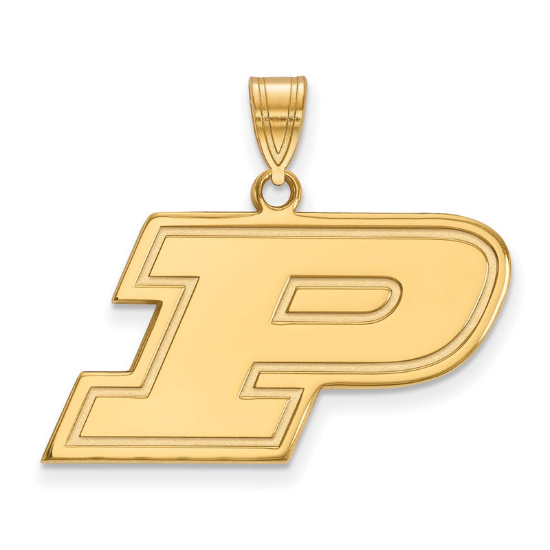 Gold Plated Sterling Silver Logoart Purdue University Letter P Medium Pendant