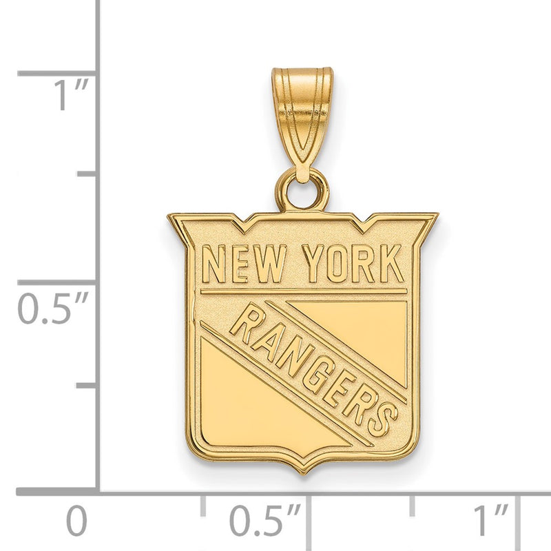 14K Yellow Gold Nhl Logoart New York Rangers Medium Pendant
