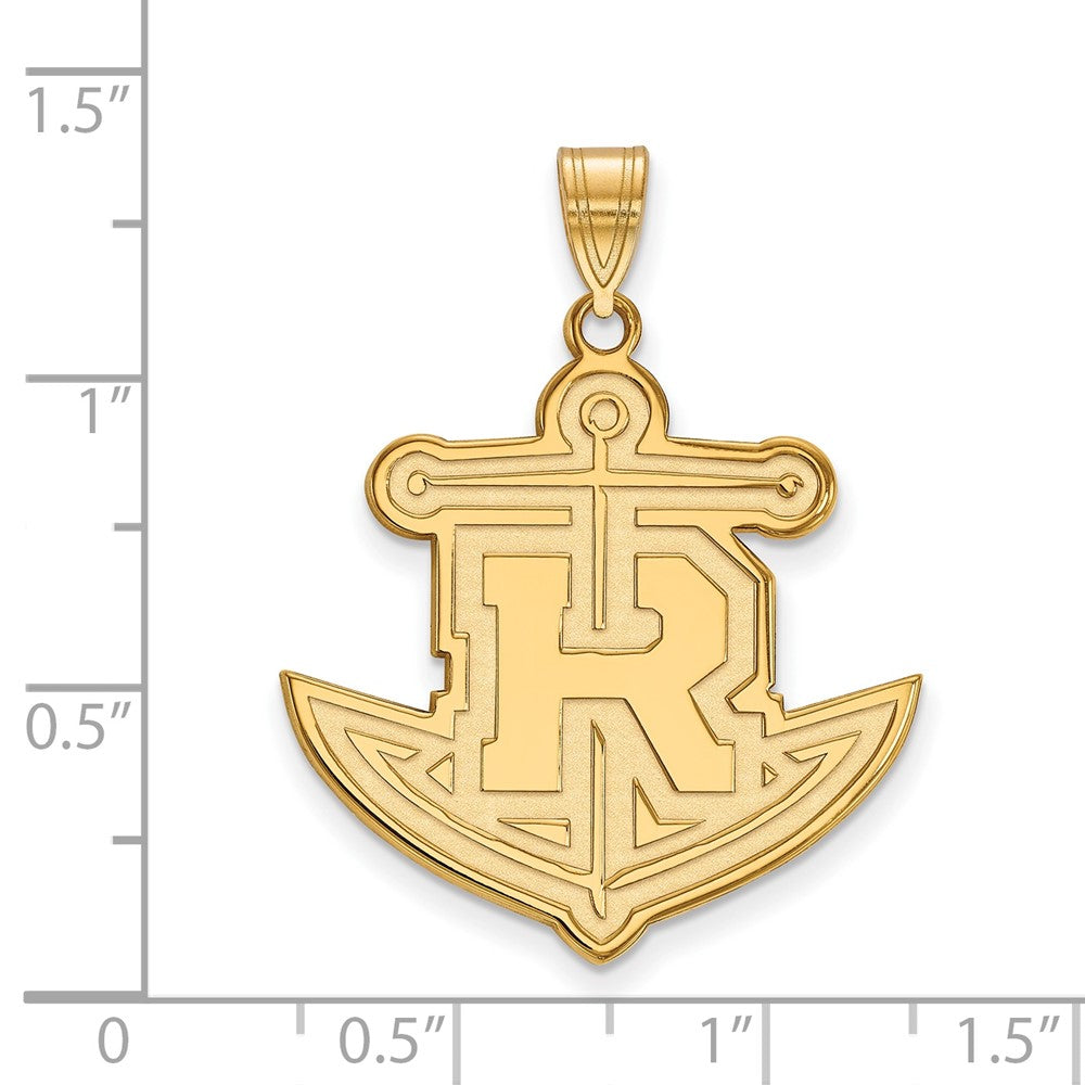 Gold Plated Sterling Silver Logoart Rollins College Anchor Extra Large Pendant