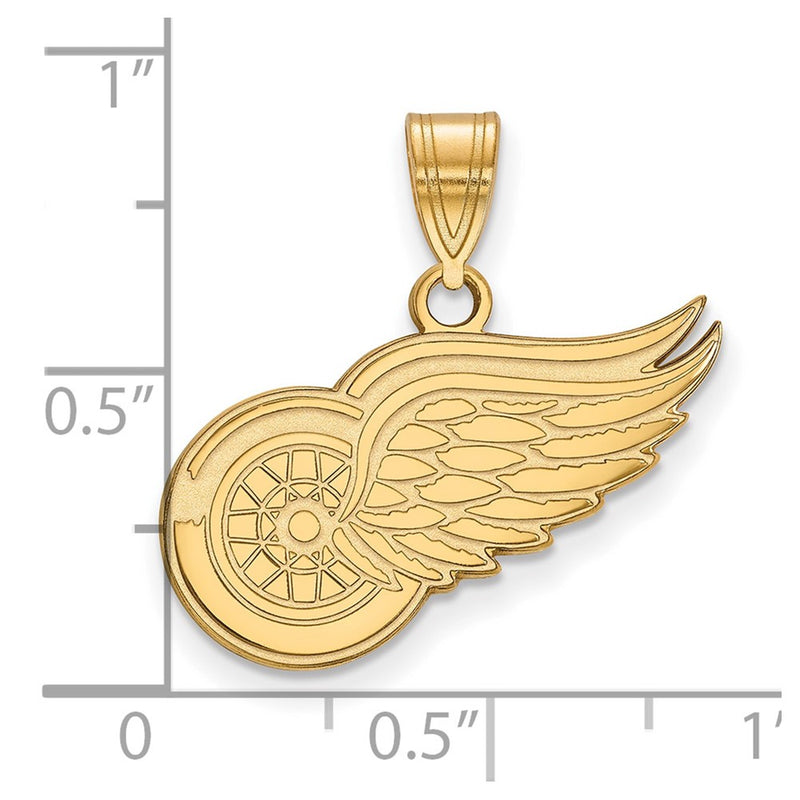 14K Yellow Gold Nhl Logoart Detroit Red Wings Medium Pendant