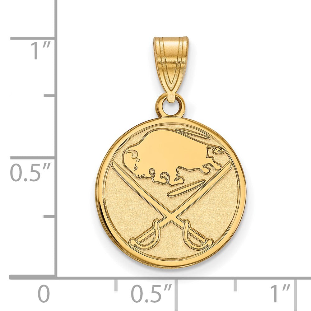 Gold Plated Sterling Silver Nhl Logoart Buffalo Sabres Medium Pendant