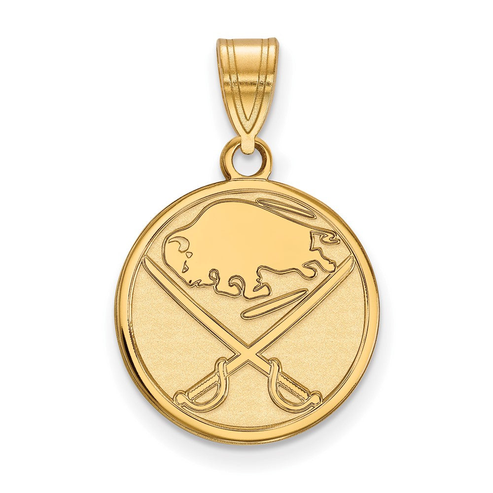Gold Plated Sterling Silver Nhl Logoart Buffalo Sabres Medium Pendant