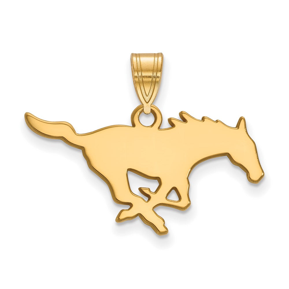14K Yellow Gold Logoart Southern Methodist University Mustang Medium Pendant
