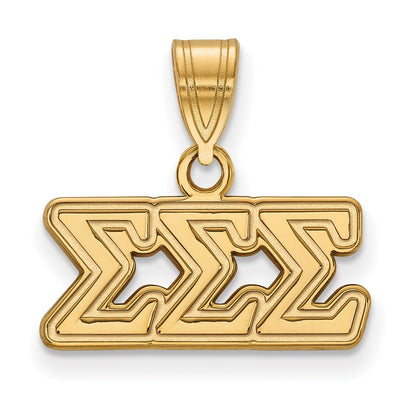 Gold Plated Sterling Silver Logoart Sigma Sorority Greek Letters Medium Pendant