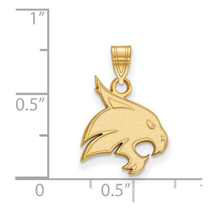 10K Yellow Gold Logoart Texas State University Bobcat Medium Pendant