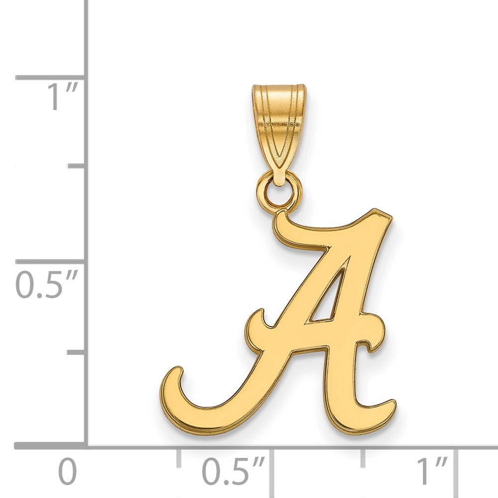 14K Yellow Gold Logoart University Of Alabama Letter A Medium Pendant