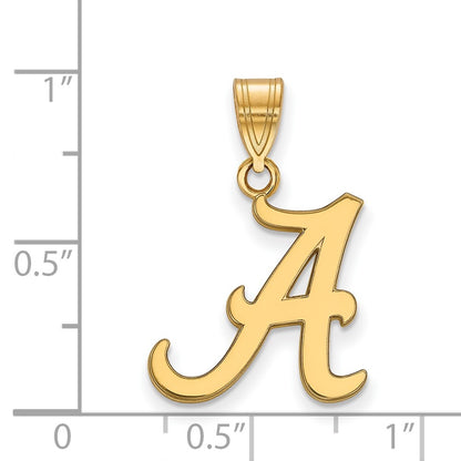 Gold Plated Sterling Silver Logoart University Of Alabama Letter A Medium Pendant