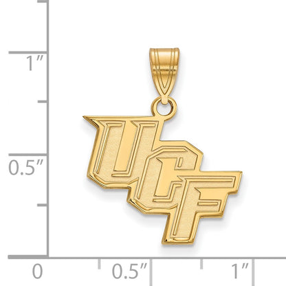 Gold Plated Sterling Silver Logoart University Of Central Florida U C F Medium Pendant