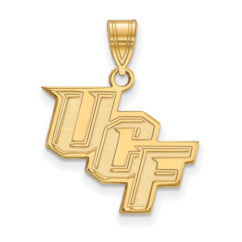 Gold Plated Sterling Silver Logoart University Of Central Florida U C F Medium Pendant