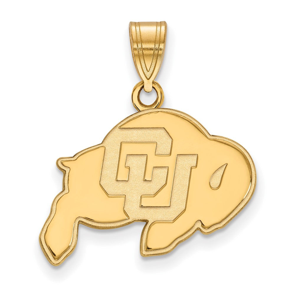 Gold Plated Sterling Silver Logoart University Of Colorado Buffalo Medium Pendant