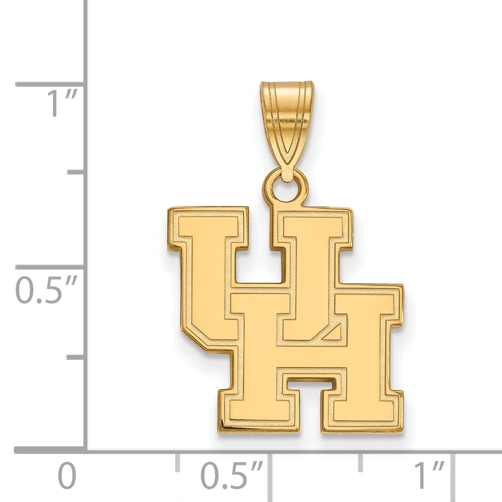 14K Yellow Gold Logoart University Of Houston U H Medium Pendant