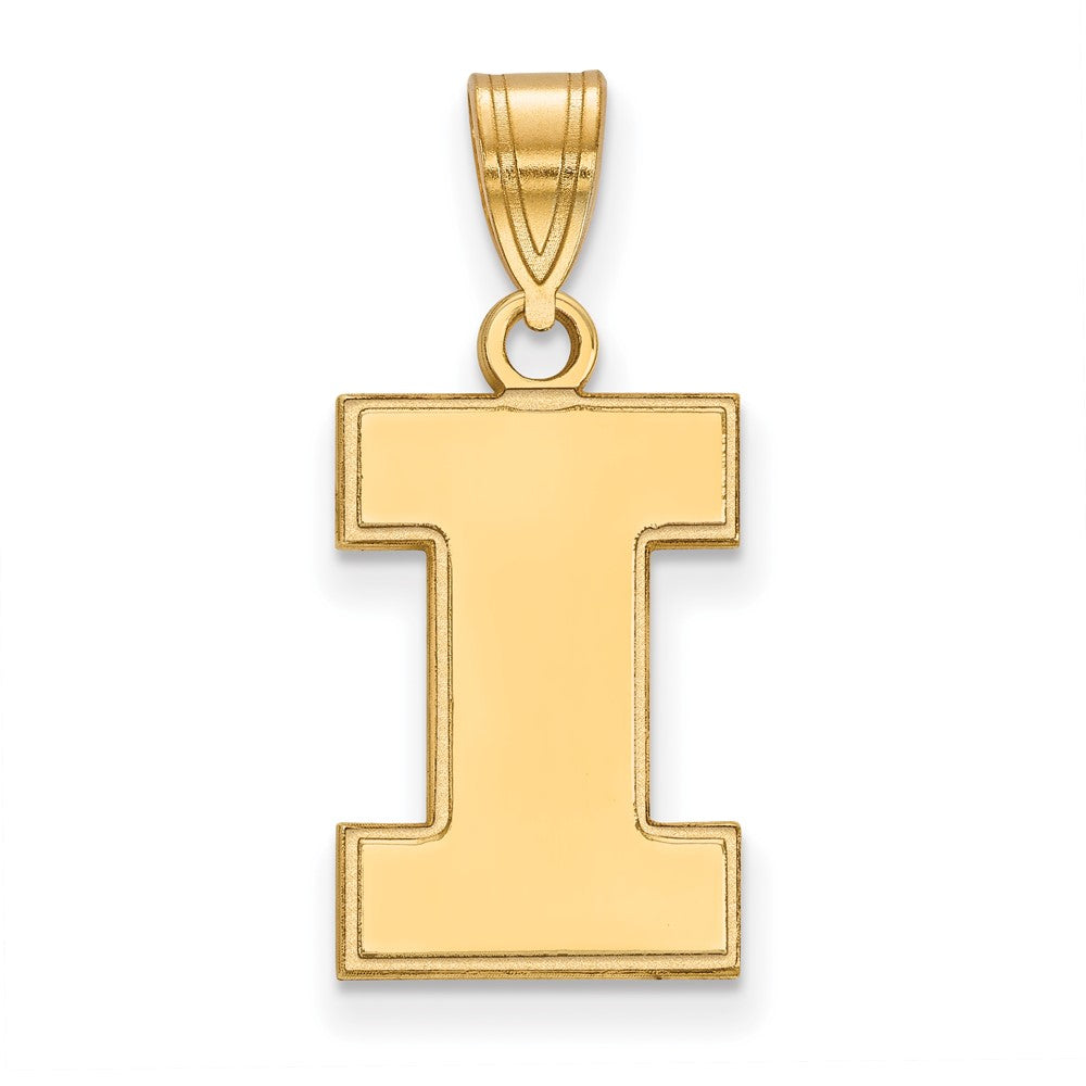 14K Yellow Gold Logoart University Of Illinois Letter I Medium Pendant