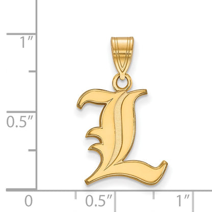14K Yellow Gold Logoart University Of Louisville Letter L Medium Pendant