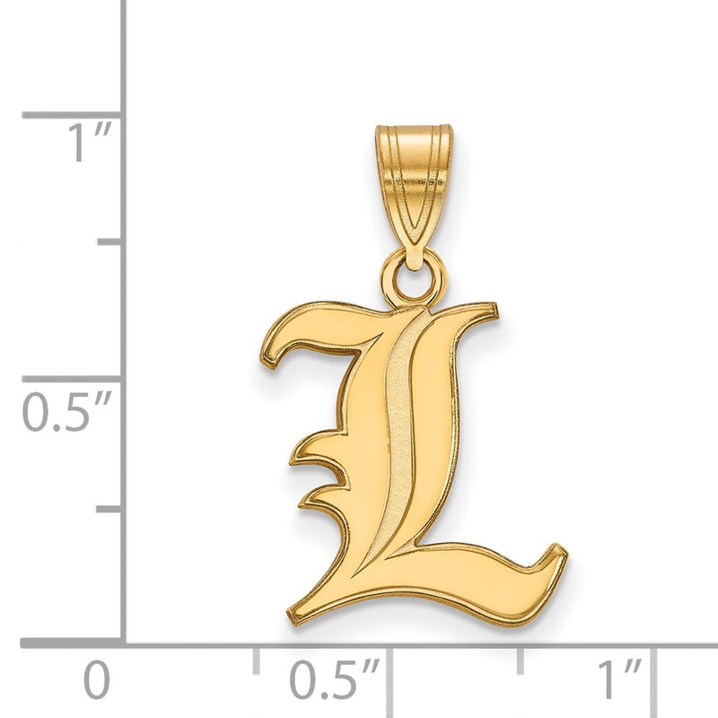 14K Yellow Gold Logoart University Of Louisville Letter L Medium Pendant