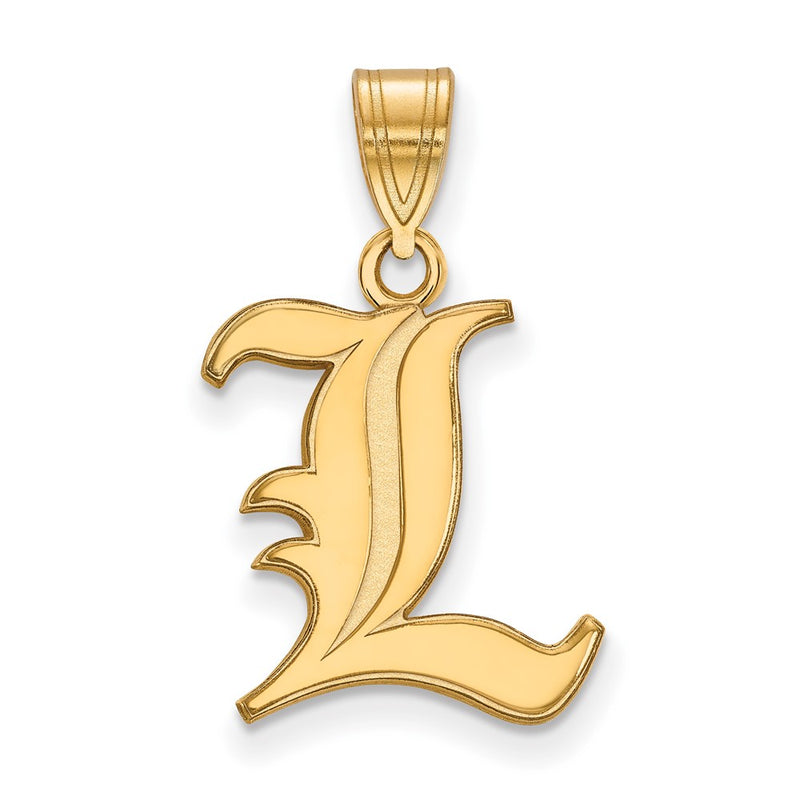 Gold Plated Sterling Silver Logoart University Of Louisville Letter L Medium Pendant