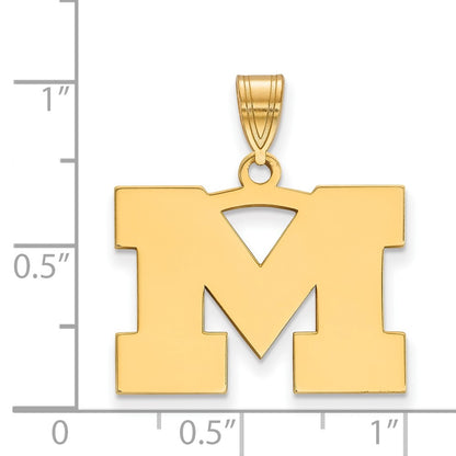 10K Yellow Gold Logoart University Of Michigan Letter M Medium Pendant