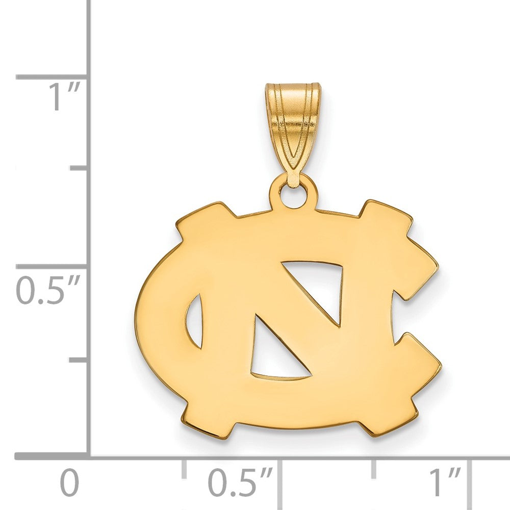 Gold Plated Sterling Silver Logoart University Of North Carolina N C Medium Pendant