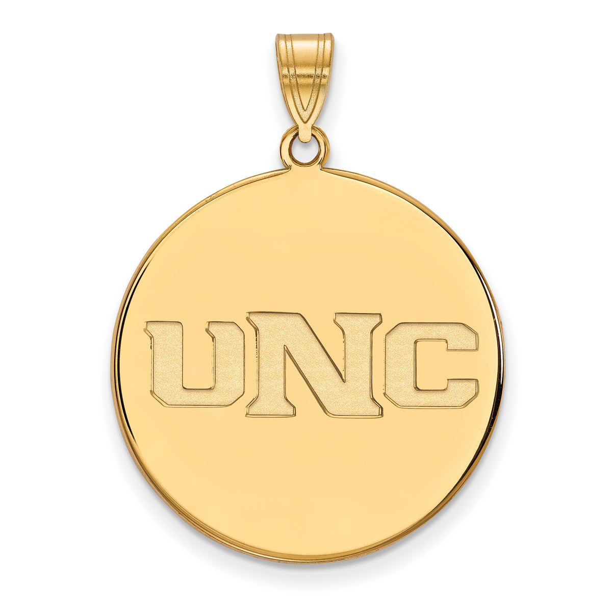 10K Yellow Gold Logoart University Of Northern Colorado U N C Extra Large Disc Pendant